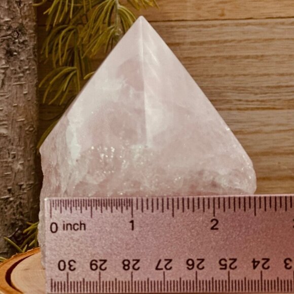 Rose Quartz Crystal Generator Point with a Rough Base Polished Point - 534g - Picture 9 of 15